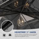 Amopatio Gartenpavillon 3x3 m Wasserdicht Stabil Winterfest, Pavillon mit Polycarbonat - Doppeldach, Hardtop Pavillon mit Seitenteile für Garten, Terrassen (Grau) - 8