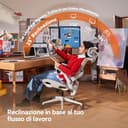 SIHOO B100 Sedia da Ufficio Ergonomica, Sedia da Scrivania con Supporto Lombare Dinamico Adattivo, Sedia da Computer con Poggiatesta, Braccioli Pieghevoli, Inclinazione Regolabile 90-135°, Bianca - 6