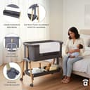 Asalvo Smart Minicuna Colecho Bebé 2 en 1 – Cuna Colecho con 7 Alturas Regulables, Inclinación Antirreflujo, Ruedas con Freno, Colchón Incluido, Laterales Transpirables, Cuna Bebé Recién Nacido - 3