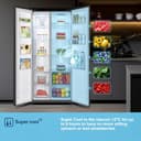 Fridgemaster MS83430EB Freestanding Slim American Side by side Door Fridge Freezer 441L, Total No Frost, Inverter compressor, Black, 83.2x178.0cm, Energy Rating E - 12