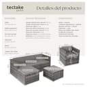 TecTake® Conjunto Jardín Combinable en Ratán y Acero 6 plazas, Conjunto Terraza Resistente a la Intemperie, Muebles Jardín Exterior 4 Sillones, 1 Mesa con Cristal, 1 Taburete, Fundas Extraíbles - Gris - 7