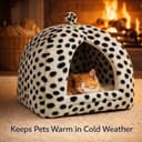 Igloo Pet Bed – Cozy Fleece Cat & Dog House Cave for Kittens & Small Pets – Soft Washable Pyramid Bed for Indoor Warmth & Comfort (Grey, One Size) - 4