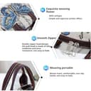 Genérico Bolso de mano para mujer en tejido jacquard con doble cremallera, bolso vintage pequeño e informal para ir de compras, viajar y trabajar, bolso hobo con bordado estilo bohemio - 6