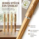 OLIQUE Kugelschreiber personalisiert, Olivenholz - Edler Holzkugelschreiber mit Gravur und Samtetui als individuelles Geschenk - 3