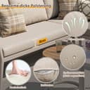 Kebnor Gartenlounge-Set für 5-6 Personen,Großes Outdoor Sofa Set, 6-teiliges PE-Rattan Sitzgruppe mit wasserfester Sitzbank und Kissenset, Modulares Ecksofa Set für Terrasse Balkon (Beige) - 5