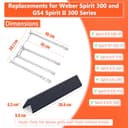 GFTIME 45,3 cm Edelstahl Brenner & 38,9 cm Flavorizer Bar Set, Ersatzteile für Weber Spirit 310, 320, 330, 335 (2013-Current), Spirit II E-310 S-310 Serie (mit vorderen Brennerknöpfen) - 2