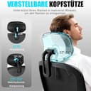 Milacyee Bürostuhl, Ergonomischer Bürostuhl mit Verstellbarer 4D Lendenwirbelstütze, Schreibtischstuhl mit Kopfstütze, Drehstuhl mit 90°-130° Liegefunktion (Abschließbar), Netzstuhl bis 150KG, Schwarz - 5