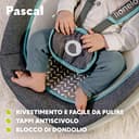 Lionelo Pascal Sdraietta neonati 0-9 kg Dondolo per bambini portatile e pieghevole, Culla 12 Melodie Giocattoli Regolazione dello schienale Vibrazioni Cinture a 5punti Materiale sfoderabile (Multi) - 7