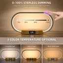 Lampada da comodino con ricarica wireless, lampada da tavolo touch a LED USB, lampada da camera da letto dimmerabile con 3 modalità di colori e orologio, lampada da scrivania in bambù per - 2