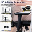 TONFARY Sedia da ufficio ergonomica in rete - Schienale alto traspirante, supporto lombare, schienale inclinabile, profondità del sedile regolabile e bracciolo 3D - Grande e alta, supporta 150 KG - 6