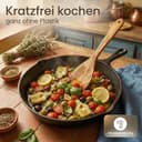 GOLDENBERG® Premium Kochlöffel Set + Halter | 8-teilig | feinstes italienisches Olivenholz | antibakteriell & langlebig | 2x Pfannenwender Holz, 2x Kochlöffel Holz, Salatbesteck & Spaghettilöffel - 5