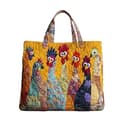 TIAASTAP Böhmische Hippie Shopper Tasche - Blumen & Bücher Stickmuster-Vintage Stepp-Tote Bag, Multifunktionale Weekender für Alltag & Festival - 1