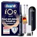 Oral-B iO Series 9 Elektrische Zahnbürste, Doppelpack — Electric Toothbrush, Inkl. 3 Aufsteckbürsten, Lade-Reise-Etui, Schnellladestation — 7 Modi für Zahnpflege, Designed by Braun, Schwarz und Rosa - 1