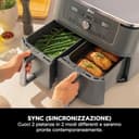 Ninja MAX Doppia Zona, Friggitrice ad aria digitale senza olio con doppio cestello, 6 in 1, 9,5 L, cestelli lavabili in lavastoviglie, antiaderenti, grigio piombo DZ400EU - 3