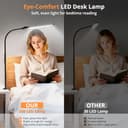 Woputne Desk lamp with Clamp, Super Wide & Bright, 5 Color Modes X 10 Brightness Levels, 960LM(160 Pcs Lamp Beads), 12W Computer Monitor Flexible Table Light, Desk Light for Office,Study, Crafts, Draw - 7