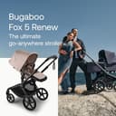 Bugaboo Fox 5 Renew All-Terrain Stroller, 2-in-1 Baby Pushchair, Full Suspension, Easy Fold, Extendable Toddler Seat, One-Handed Manoeuvrability, Black Chassis and Desert Taupe Melange Canopy - 2