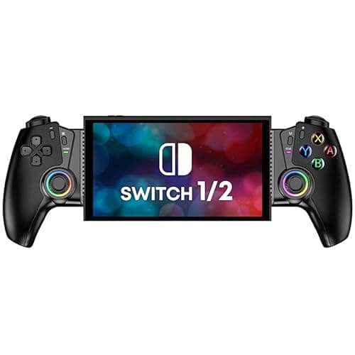 Handy Controller für Switch 2/Switch/OLED/iOS/Android, Full-Size Handheld mobiler Controller mit RGB-Beleuchtung, verbesserten Joysticks,Turbo, Daumengriffen, Handheld-Gaming-Gamepad, Keylinker-App