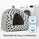 Igloo Pet Bed – Cozy Fleece Cat & Dog House Cave for Kittens & Small Pets – Soft Washable Pyramid Bed for Indoor Warmth & Comfort (Grey, One Size) - 5