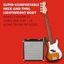 Squier by Fender Debut Collection Precision Bass, Diapasón de Laurel, Golpeador Blanco, Sunburst de 2 Colores - 3