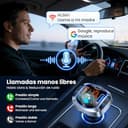 GizmoVine Transmisor FM Bluetooth 5.4 Coche 81W, Adaptador Radio Coche con Carga Rápida Dual PD 45W & QC3.0 36W, Bluetooth Manos Libres con Cancelación de Ruido, Bass Boost, Botón de Apagado y Luz LED - 5