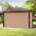 TOOLPORT Gazebo da giardino 3x4 m - 100% impermeabile – Alu Deluxe - con 4 teli laterali – Gazebo color ocra – Tetto in pannelli di policarbonato - 3