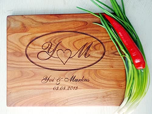 Algis Crafts | Personalized Handmade Cutting Board - HEART IN OVAL | Anniversary Gifts for Couple | Laser Engraved Chopping Board | Personalised Wedding Gifts | Wooden Chopping Boards