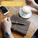 Set regalo Diario in Pelle con Segnalibro in pelle Stile Antico+Penna, A5 Taccuino fatto a mano Senza righe Rilegato in Pelle Taccuino Giornaliero Confezione regalo Perfetto Diario di viaggio 20x15cm - 5