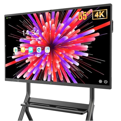 YIXZSWD 65 Pulgadas Smartboard 4K Pizarra Digital Interactiva, UHD Pantalla Táctil Whiteboard con Cámara y Micrófono, 8GB+128GB, Soperta WiFi/Bluetooth/HDMI/USB, para Aula, Hogar, Oficina y Enseñanza