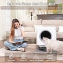 Ellenpent Arenero Gatos Autolimpiable, Caja Arena Gato Automatica con App Control, Antifugas/Atrapamiento/Olores, 90L para Múltiples Gatos, Vaciado con Un Solo Botón, Fácil de Limpiar - 2