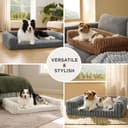 BEDSURE orthopädisches Hundebett Grosse Hunde - 89x64x18cm wasserdichtes Hundesofa mit Memory-Schaum & Eierkarton-Schaum, waschbarer und Abnehmbarer Cordbezug Hundecouch, grau - 5