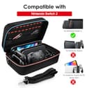 ivoler Funda para Nintendo Switch 2, Funda Protectora Dura de Lujo para Interruptor portátil, Funda Protectora para la Consola Nintendo Switch 2, y Otros Accesorios Contiene 20 Cartuchos de Juego - 9