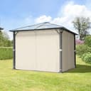 TOOLPORT Gazebo da giardino 3x3 m tetto di policarbonato da ca. 6 mm con teli laterali e zanzariere in crema - 2