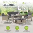Juskys set di mobili da giardino Turin da 6 pezzi - Per 7 persone - Mobili da esterno con poltrone, sgabelli, tavolino e cuscini - Grigio - 2