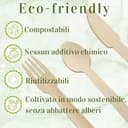 Senza sapore legnoso. 300 Posate XL in bambù ecologico. Coltello+Forchetta+Cucchiaio. Picnic, barbecue, festa, compleanno @Claudi Home - 5