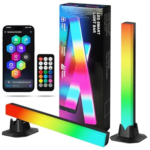 HOTUT Barra de Luz LED RGB, 2PCS 30cm Barras de Luz Sincronización Musical y Control por App y Mando a Distancia, Carga USB Barra de Luz LED RGB TV y Gaming Iluminación y Decoración