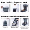 Dispensador automático de comida para perros y agua para perros, 5 L, dispensador de comida para gatos y gatos para perros medianos y grandes, gatos y otros animales (juego de 5 L, gris oscuro) - 5