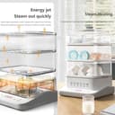 forplubossmmp Vaporera Multieléctrica, Vaporera Desmontable De 3 Niveles+Plegable De 800w+Reserva De 12h+Quemaduras Anti-Secas, Calentador Eléctrico De Alimentos Calientes (500* Papel para Hornear) - 6