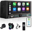 Alondy Autoradio 2 DIN con schermo da 6,8", compatibile con Wireless Apple CarPlay/Android Auto Bluetooth Type-C USB 2.1A ricarica rapida telecamera posteriore AM/FM/RDS radio DSP - 1