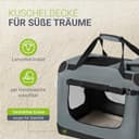 Juskys Hundetransportbox Lassie XL faltbar & tragbar 56x81x58 cm mit Decke, Tasche & Griffen - Faltbare Transportbox für Hunde, Katzen & Haustiere - Oxford Stoff Hundebox Auto Hundetasche - Grau - 6