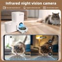 Smart Automatic Cat Feeder with Camera, 2in1 Pet Feeding Station with 5L Food Dispenser & 3L Water Tank, Feeder with APP Control, Night Vision, 2-Way Audio, Timed Feeding Schedule for Cats and Dogs - 2