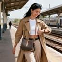 VARLIVOO Bolsos de Mujer Pequeños — Bolso Bandolera Cuero PU con Doble Correa, Elegante Bolsas Mujeres para Trabajo, Viaje y Citas (Amarillo Marrón) - 2