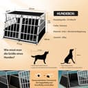 CADOCA® Hundetransportbox Aluminium Hundebox Kofferraum robust verschließbar trapezförmig XXL 97x90x70cm Reisebox Autobox Tiertransportbox - 4