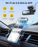 GKU Cámara de Coche Delantera y Trasera, Pantalla Táctil de 3.18", Dashcam 4K+1080P con Tarjeta SD de 64 GB, WiFi 5.8 GHz y GPS, Dash Cam Coche con Modo de Estacionamiento 24 h, Sensor G(ES) (D700-ES) - 4