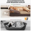 JOEJOY Cuccia ortopedica per cani di taglia media, in memory foam, con divano per cani, smontabile e lavabile, 107x81x17 cm, cuscino antiscivolo a forma di uovo, marrone scuro - 2