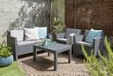 Allibert by Keter Chicago 4 Seater Rattan Lounge Outdoor Garden Furniture Set - Graphite with Grey Cushions - 2