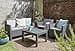 Allibert by Keter Chicago 4 Seater Rattan Lounge Outdoor Garden Furniture Set - Graphite with Grey Cushions - 2