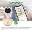 LeapFrog LF815HD Smart Video Baby Monitor with 5 Inch HD Colour Display, WiFi, Temperature/Humidity Sensor, Wide Angle Lens, Coloured Night Light, 8X Zoom, App Function, Wall Mounting, White - 8