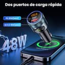 GizmoVine Transmisor FM Bluetooth Coche, Bluetooth 5.3, 48W Carga Rápida Dual (PD 30W + QC3.0 18W), Manos Libres, Refuerzo de Graves, Reproductor MP3, Adaptador Bluetooth Coche Mechero - 3