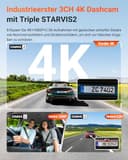 VANTRUE N4 Pro S 4K Dashcam Auto STARVIS 2, 3 Kanal Dash Cam 4K +1080P+1440P mit GPS, Dashcam Vorne Innen Hinten 5GHz WiFi, Parküberwachung 24H, Sprachsteuerung, IR Nachtsicht, LTE Optional - 2