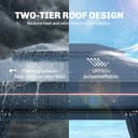 Outsunny 3 x 4 m Outdoor Garden Gazebo with Netting and Curtains, UPF50+ Double Roof Patio Gazebo Permanent Pavilion Canopy Shelter with Metal Frame, Drainage Holes, Dark Blue - 3